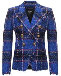 Balmain Double-breasted Blazer - Blauw