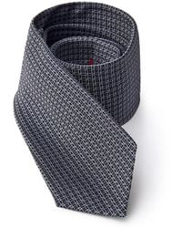 Jil Sander - Accessoires ,Grijs ,Klassieke Geometrische Zijden Stropdas - Lyst