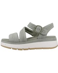 Clarks - Schoenen ,Groen ,Leer Tuscan Strap Flat Sandalen - Lyst