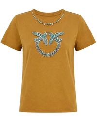 Pinko - Tops ,Bruin ,Katoen Fidenza T-Shirt - Lyst