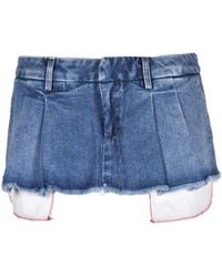 Dondup - Korte Broeken ,Blauw ,Katoen Korte Katoenen Rits Sluiting Broek - Lyst