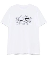 MM6 by Maison Martin Margiela - Numerische grafik weiße baumwolle rundhalsausschnitt - Lyst