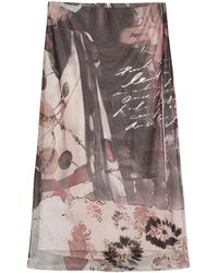Desigual - Collage Tulle Midi Rok - Lyst