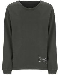 Maison Margiela - Zwarte Katoenen T-Shirt Met Logo - Lyst