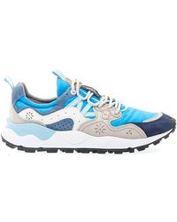 Flower Mountain - Blaue stoff- und wildledersneaker - Lyst