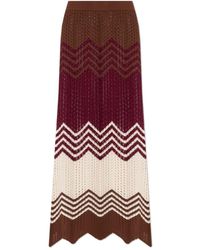Akep - Rokken ,Rood ,Lange Rok Met Lurexdraad - Lyst