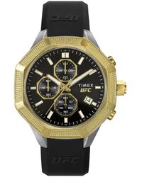 Timex - Accessoires ,Zwart ,Chronograaf Ufc King Horloge Zwart Siliconen - Lyst