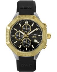 Timex - Accessoires ,Zwart ,Chronograaf Ufc King Horloge Zwart Siliconen - Lyst