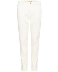 Cream - Broeken ,Wit ,Witte Twill Broek Straight Leg - Lyst