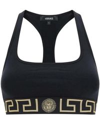 Versace - Fitness ,Zwart ,Katoen Key Band Sportbeha Racerback Stijl - Lyst