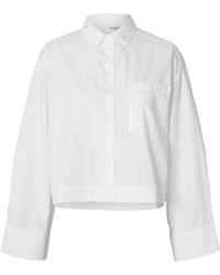 SELECTED - Cropped Boxy Shirt - Lyst