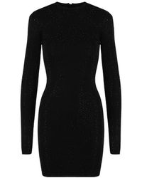 Balenciaga - Schwarzes stretch-strickkleid mit verzierungen - Lyst