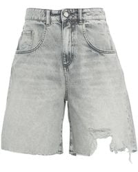 ICON DENIM - Graue Denim Bermuda Shorts - Lyst