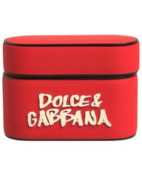 Dolce & Gabbana - Rotes Geprägtes Logo Airpods Hülle - Lyst