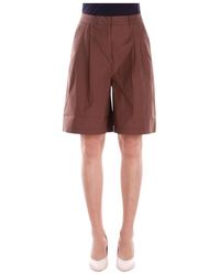 Alpha Studio - Korte Broeken ,Bruin ,Katoen Lange Shorts - Lyst