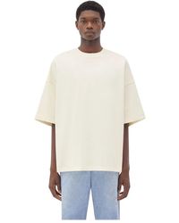 Bottega Veneta - Gerippter rundhalsausschnitt weiße t-shirts und polos,stilvolle t-shirts und polos - Lyst