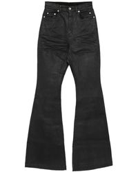 Rick owens 似 black flare denim opium Rick Owens Flared Zip-detail Jeans in Black | Lyst
