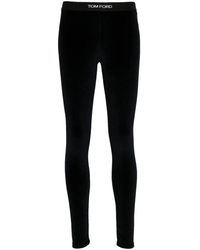 Tom Ford - Broeken ,Blauw ,Polyester Velvet Leggings - Lyst