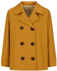 Max Mara - Jassen ,Geel ,Double-Breasted Jas - Lyst