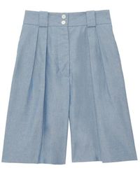 Ines De La Fressange Paris - Blaue plissierte high-waist-shorts - Lyst