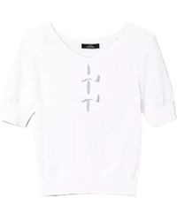 Twin Set - Rasata v-cuello t-shirt - Lyst