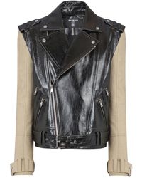 Balmain - Chaqueta biker a paneles - Lyst