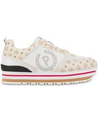 Pollini - E Kalbsleder-Sneakers mit Wildleder- und Elfenbein-PVC-Details - Größe 40 - Lyst