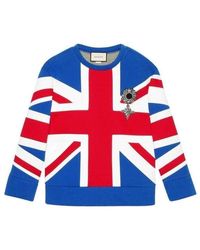 Gucci Union Jack Jersey T-shirt - Blauw