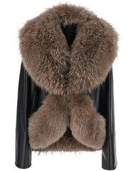 Blancha - Leren En Shearling Jas - Lyst