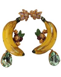 Dolce & Gabbana - Kristall bananen clip-on ohrringe - Lyst