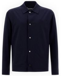 Herno - Jassen ,Blauw ,Stijlvolle Shirtjas Voor Mannen - Lyst