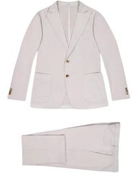 Boglioli - Stilvolles Beiges Baumwollanzug-Set - Lyst