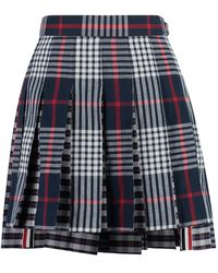 Thom Browne - Geplooide Minirok Met Ruitmotief - Lyst