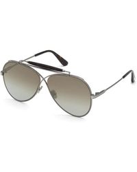 Tom Ford - Sonnenbrille, gunmetal rahmen, braune spiegelgläser - Lyst