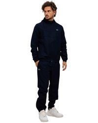 Lacoste - Fitness ,Blauw ,Polyester Diamond Trainingspak - Lyst