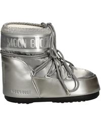 Moon Boot - Schoenen ,Grijs ,Leer Icon Low Glance Boots - Lyst