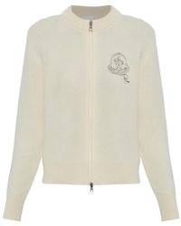 Moncler - Wol Cardigan Met Geborduurd Logo - Lyst