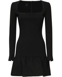 Pinko - Schwarzes Kleid Lange Ärmel Reißverschluss - Lyst