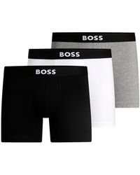 HUGO - Ondergoed ,Veelkleurig ,Katoen Stretch Katoenen Boxershorts Pak Van Drie - Lyst