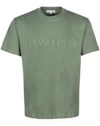JW Anderson - Logo-besticktes baumwoll-t-shirt - Lyst