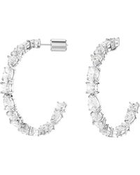 Swarovski - Accessoires ,Grijs Mesmera Creolen Wit Gerhodineerd 5672834 - Lyst