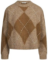 Ballantyne - Diamond Cropped Sweater - Lyst
