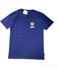 Moschino - Blaues bären kurzarm t-shirt - Lyst