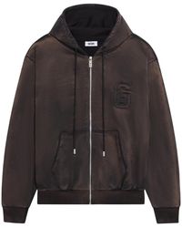 Gcds - Hoodies & Sweatvesten ,Zwart ,Katoen Faded Zip Up Hoodie - Lyst