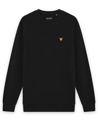 Lyle & Scott - Hoodies & Sweatvesten ,Zwart ,Katoen Sports Loopback Crew Neck - Lyst