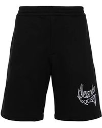 Alexander McQueen - Warped shorts mit logo - Lyst