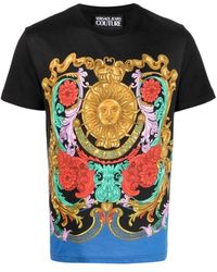 Versace - T-shirt a manica corta sun flower garland - Lyst