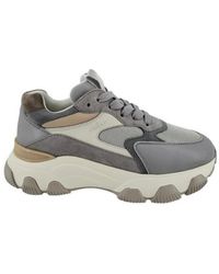 Hogan - Graue sneakers aus leder und wildleder - Lyst