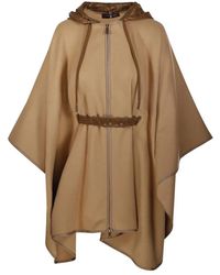 Moncler - Jassen ,Wol Gewatteerde Wollen Mix Cape - Lyst