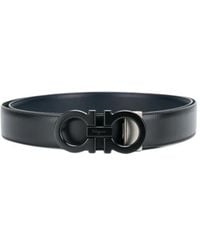 Ferragamo - Accessoires ,Zwart ,Leer Reversible Verstelbare Gancini Riem - Lyst